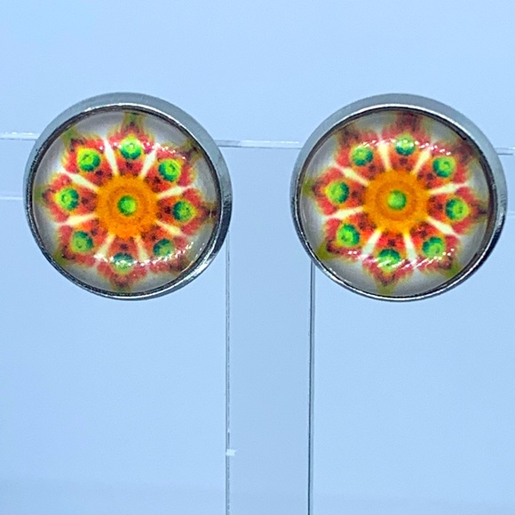 Jewelry - Faux Druzy Stud Stainless Steel Earrings